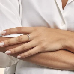 Bague Croisee Or Jaune Diamant