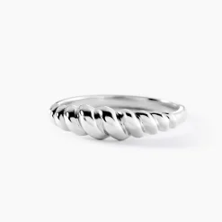 Bague Croissant Argent Blanc