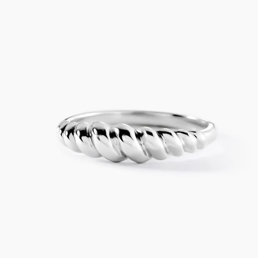 Bague Croissant Argent Blanc