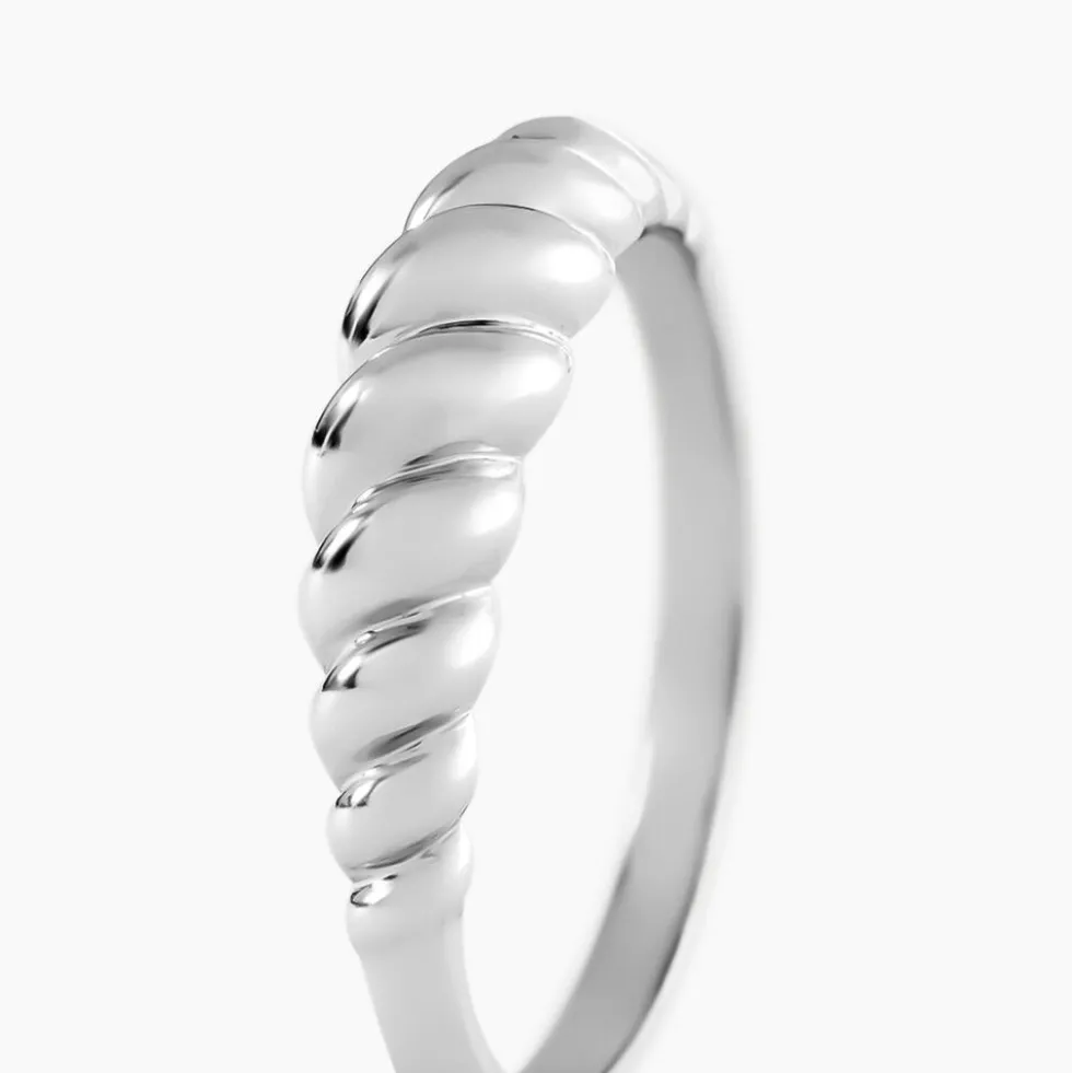 Bague Croissant Argent Blanc