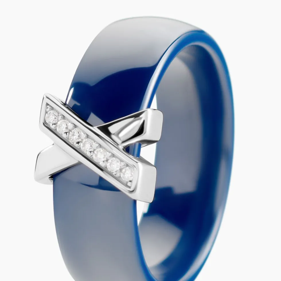 Bague Cronos Argent Blanc Céramique Oxyde