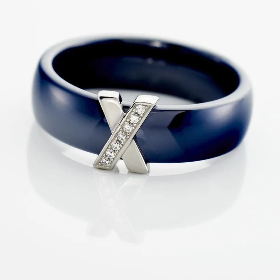 Bague Cronos Argent Blanc Céramique Oxyde