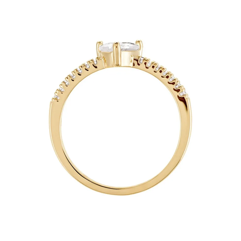 Bague Crush Plaqué Or Jaune Oxyde De Zirconium