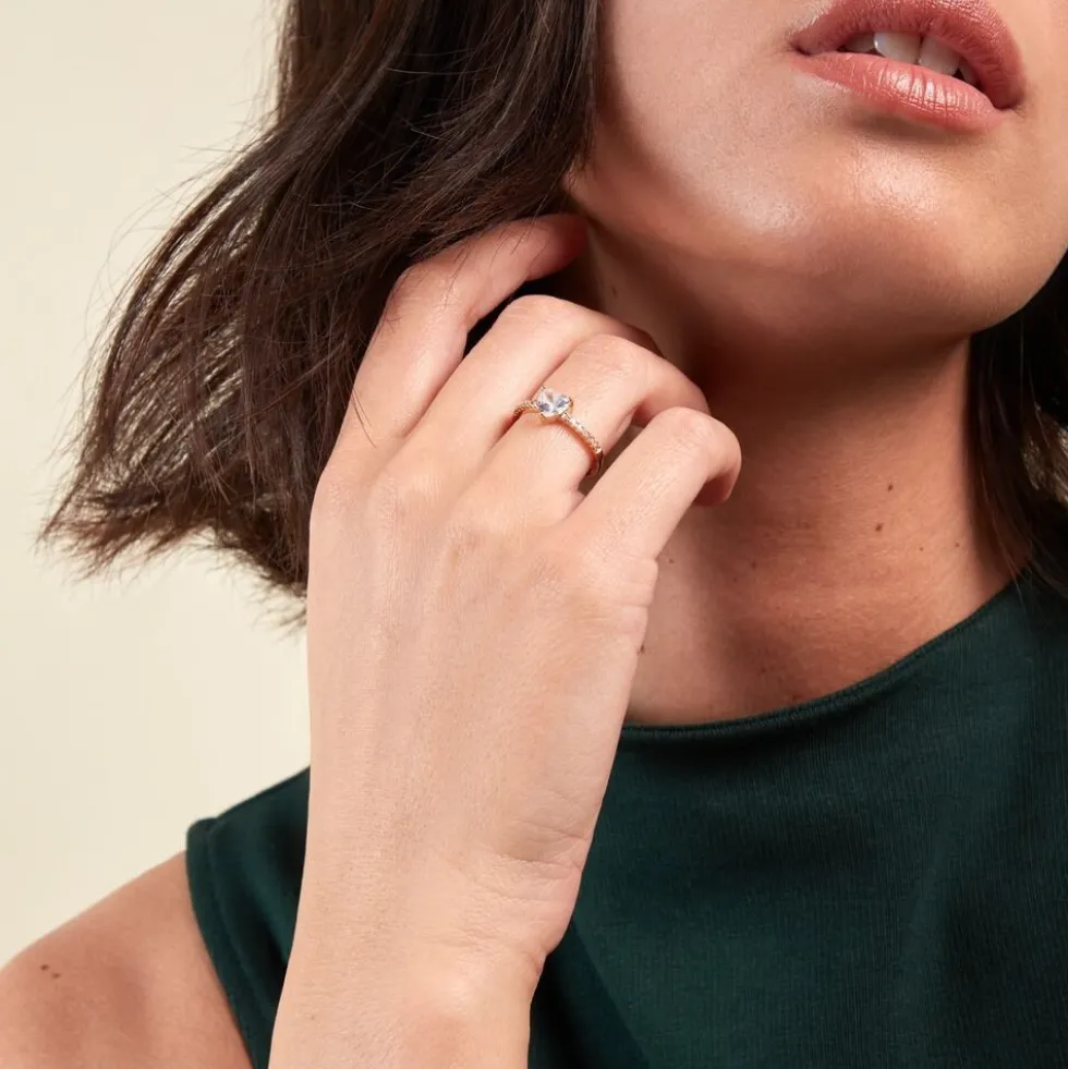 Bague Crush Plaqué Or Jaune Oxyde De Zirconium
