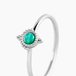 Bague Cyprien Argent Blanc Amazonite