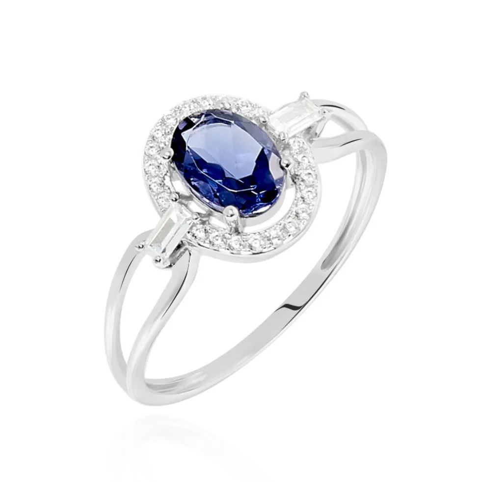 Bague Dally Or Blanc Oxyde De Zirconium Iolite