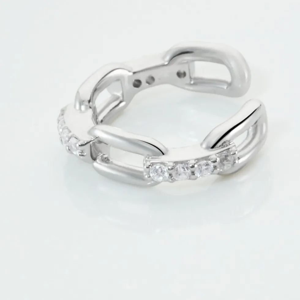 Bague D'hélix Unitaire Antonino Argent Blanc Oxyde De Zirconium