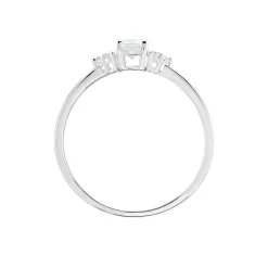 Bague Diapre Or Blanc Topaze Oxyde De Zirconium