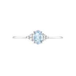 Bague Diapre Or Blanc Topaze Oxyde De Zirconium