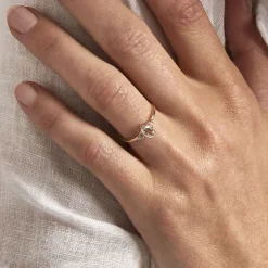 Bague Diapre Or Jaune Quartz Oxyde De Zirconium