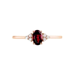 Bague Diapre Or Rose Rhodolite Oxyde De Zirconium