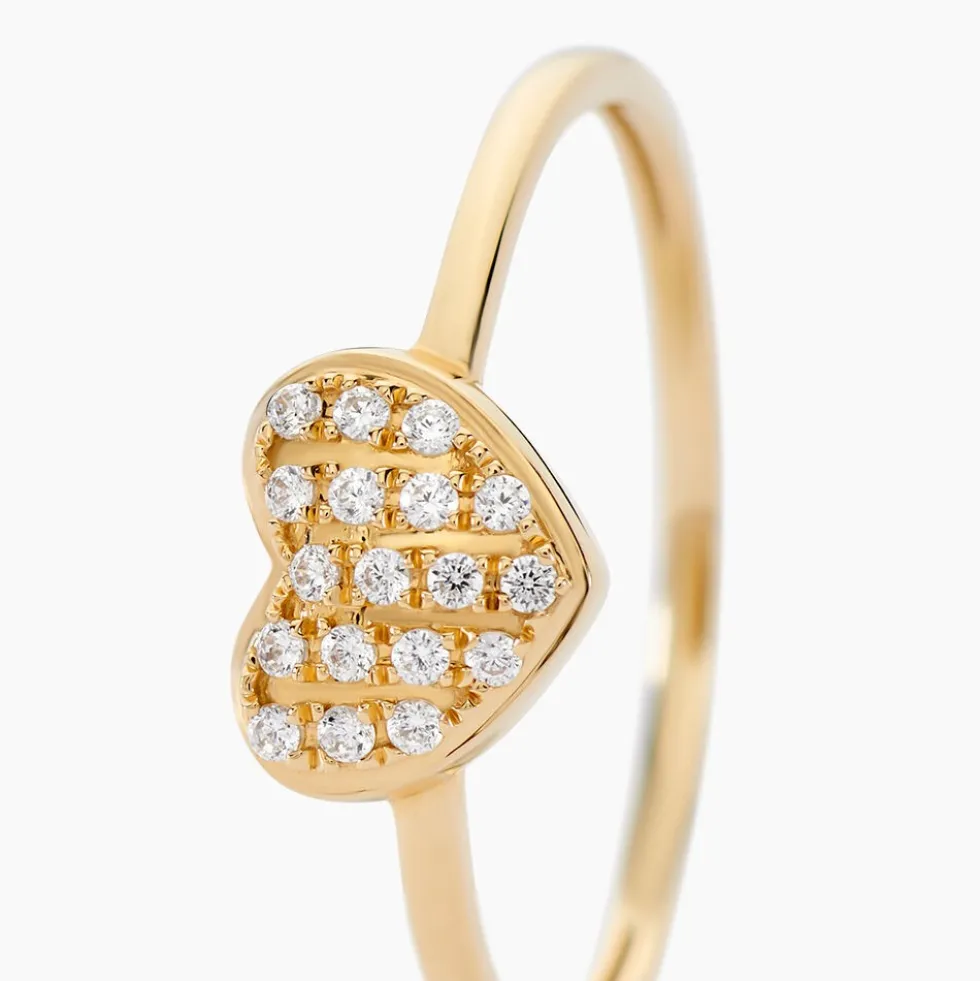 Bague Eclat D'amour Or Jaune Oxyde De Zirconium