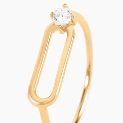 Bague Ellin Plaque Or Jaune Oxyde De Zirconium