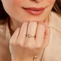 Bague Elmie Or Jaune Argent Blanc Oxyde De Zirconium