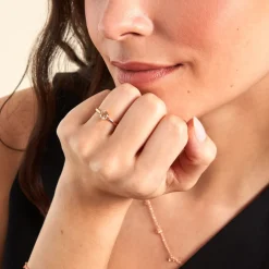 Bague Elyana Argent Rose Oxyde De Zirconium