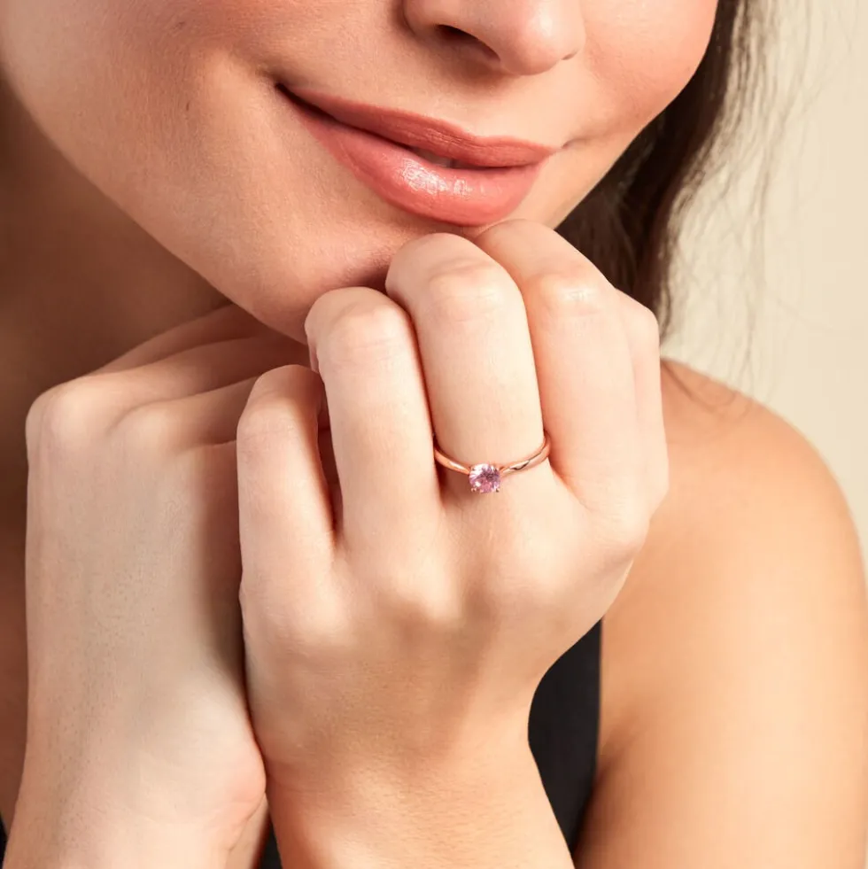 Bague Elyana Argent Rose Oxyde De Zirconium