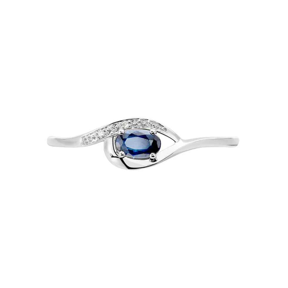 Bague Emotion Or Blanc Saphir Diamant