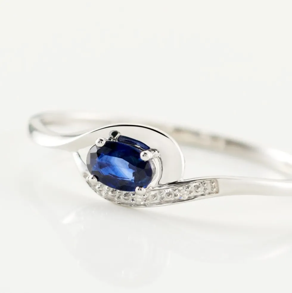 Bague Emotion Or Blanc Saphir Diamant