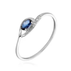 Bague Emotion Or Blanc Saphir Diamant