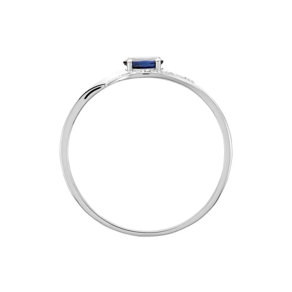 Bague Emotion Or Blanc Saphir Diamant