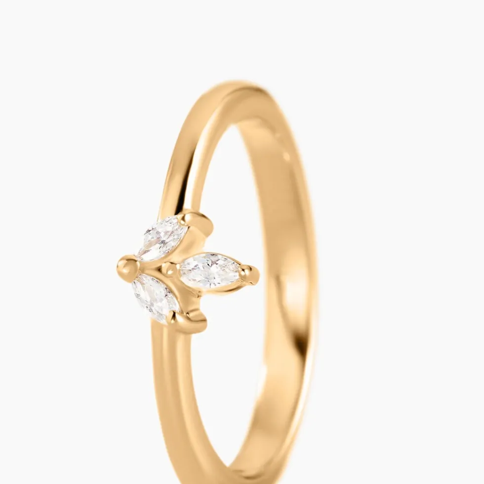 Bague Erma Plaqué Or Doré Oxyde De Zirconium