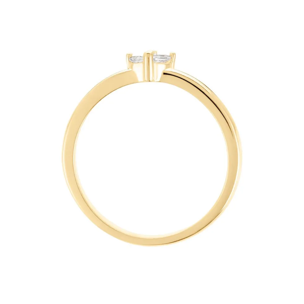 Bague Erma Plaqué Or Doré Oxyde De Zirconium
