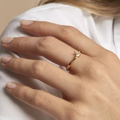 Bague Erma Plaqué Or Doré Oxyde De Zirconium