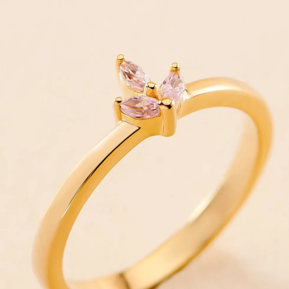 Bague Erma Plaqué Or Doré Oxyde De Zirconium
