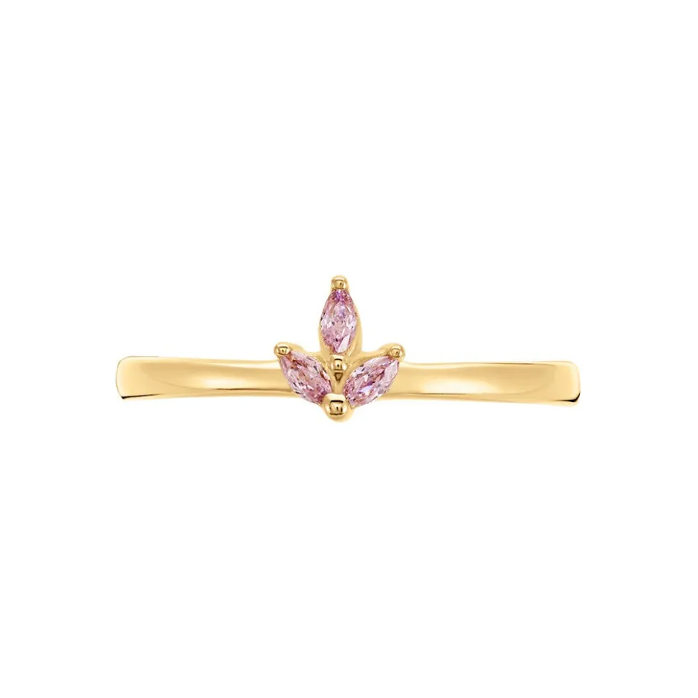 Bague Erma Plaqué Or Doré Oxyde De Zirconium