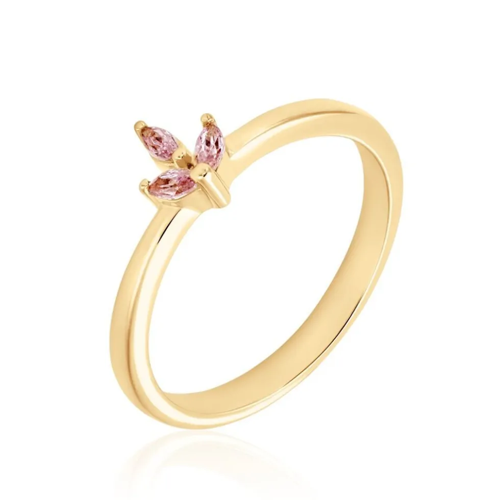 Bague Erma Plaqué Or Doré Oxyde De Zirconium
