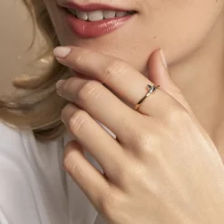 Bague Erma Plaqué Or Doré Oxyde De Zirconium