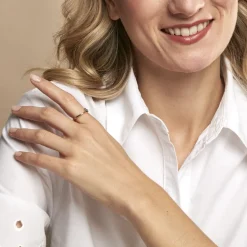 Bague Erma Plaqué Or Doré Oxyde De Zirconium