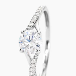 Bague Evita Or Blanc Oxyde De Zirconium