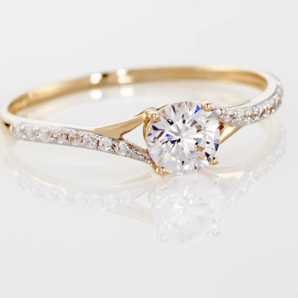 Bague Evita Or Jaune Oxyde De Zirconium