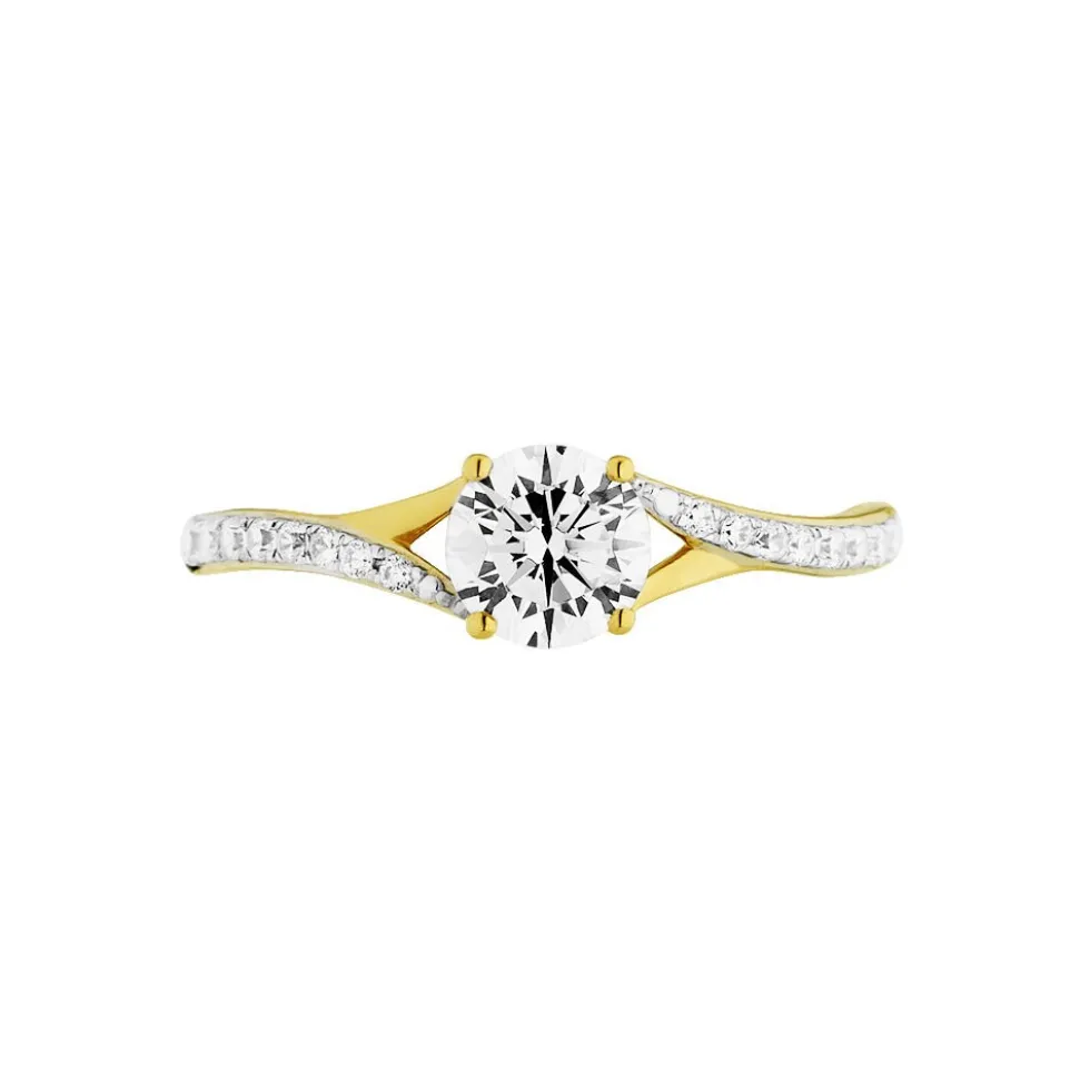 Bague Evita Or Jaune Oxyde De Zirconium