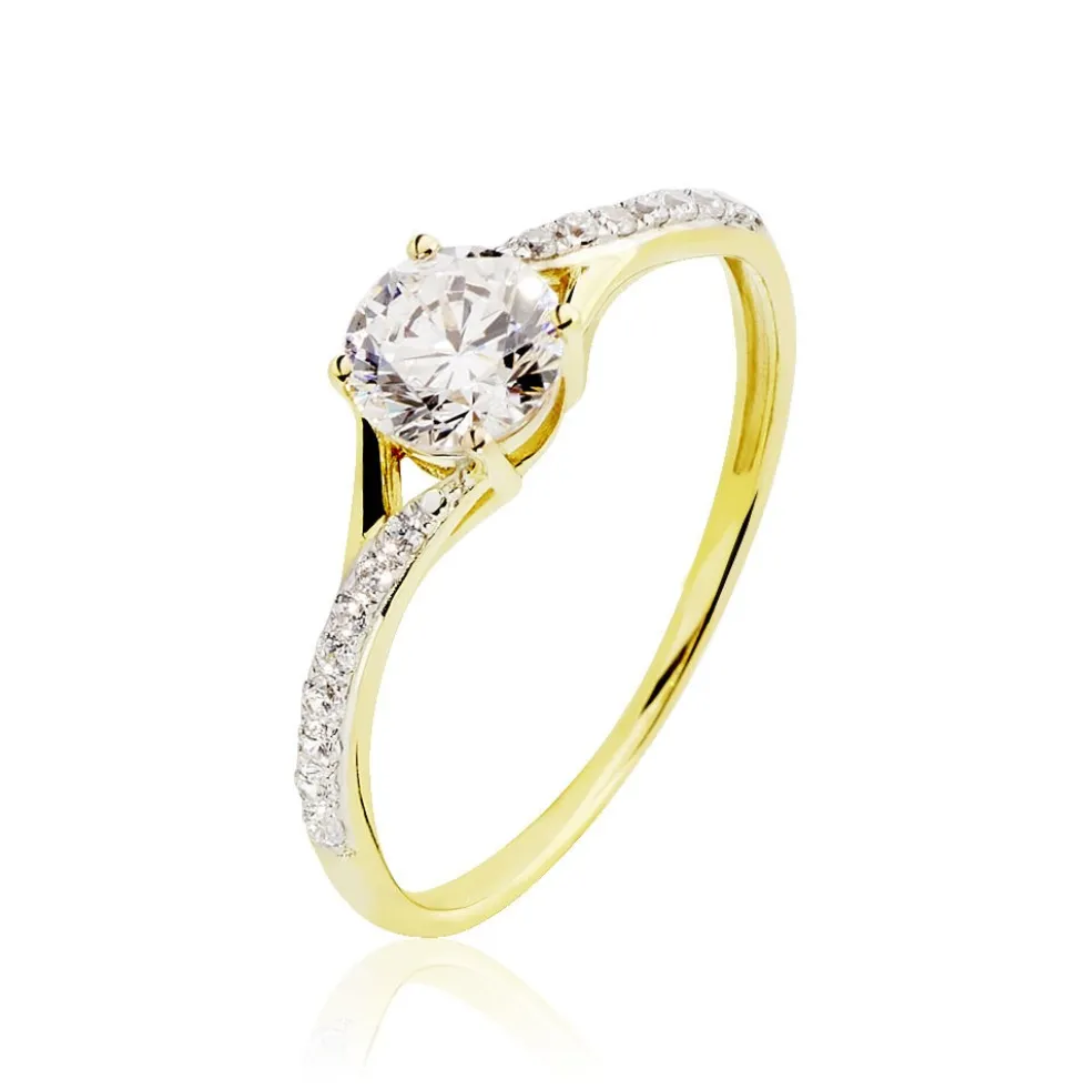 Bague Evita Or Jaune Oxyde De Zirconium