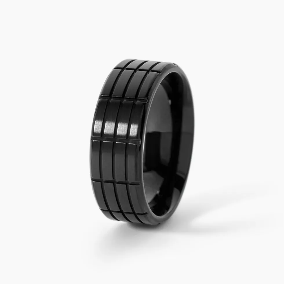 Bague Fabio Acier Noir