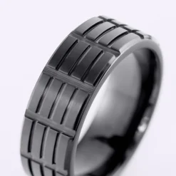 Bague Fabio Acier Noir