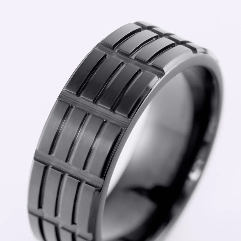Bague Fabio Acier Noir