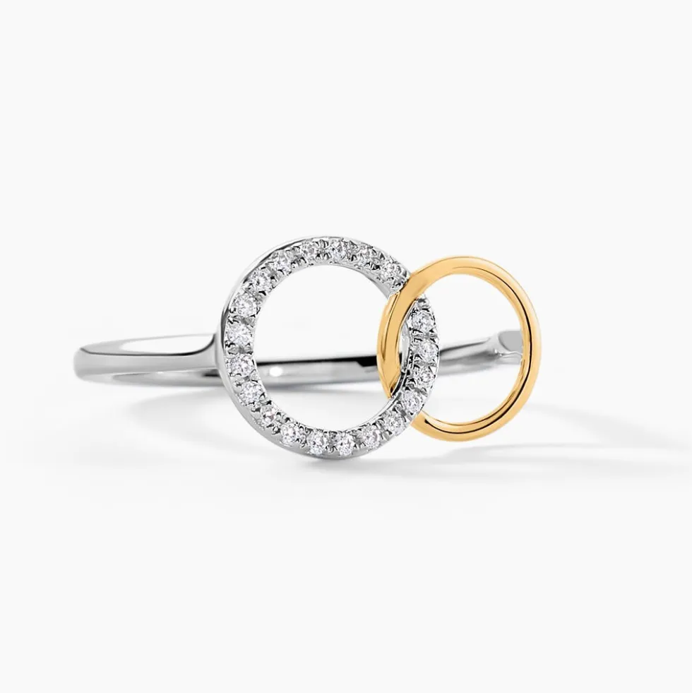 Bague Fei Or Jaune Argent Blanc Oxyde De Zirconium