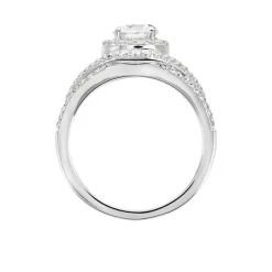Bague Ferne Argent Blanc Oxyde De Zirconium
