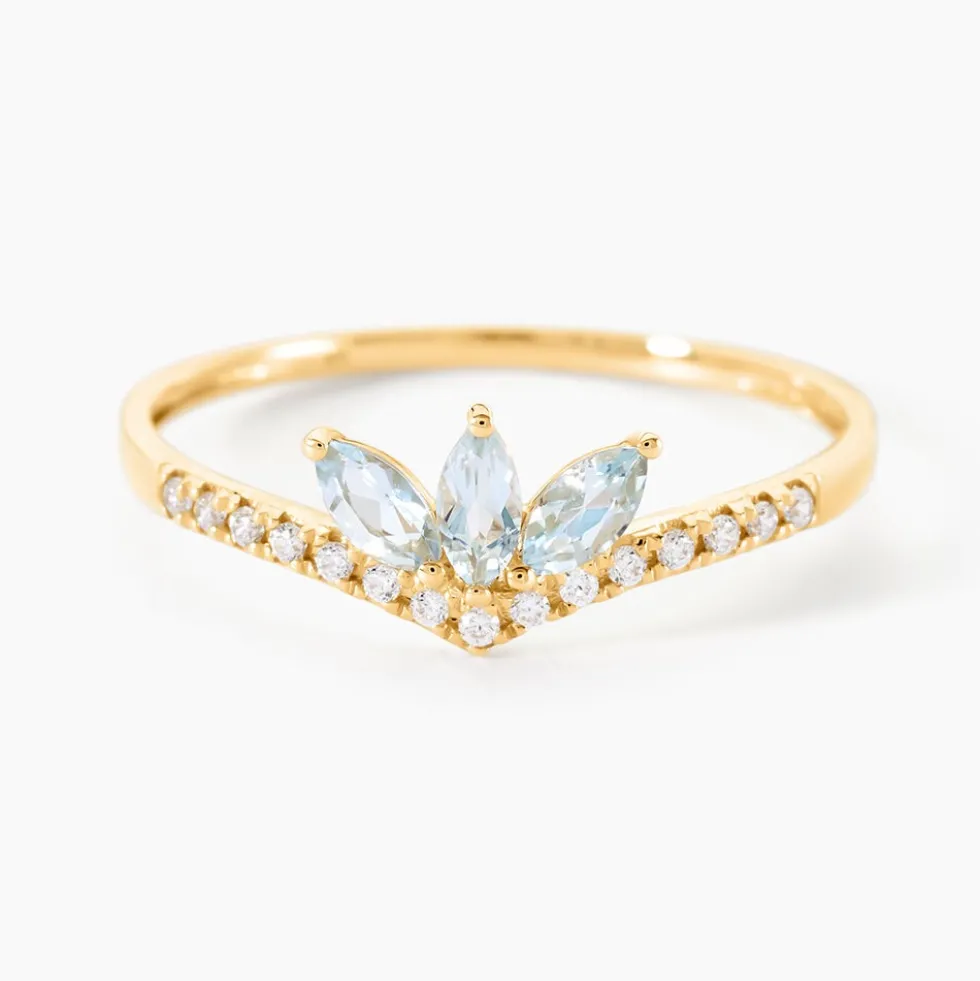 Bague Florelys Or Jaune Topaze Oxyde De Zirconium