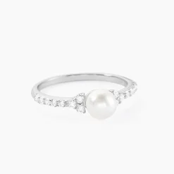 Bague Florenty Argent Blanc Perle De Culture Et Oxyde De Zirconium