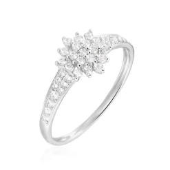 Bague Floris Or Blanc Oxyde De Zirconium
