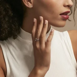 Bague Gait Argent Blanc Oxyde De Zirconium