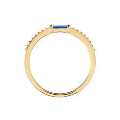 Bague Gamboa Plaqué Or Jaune Verre Oxyde De Zirconium