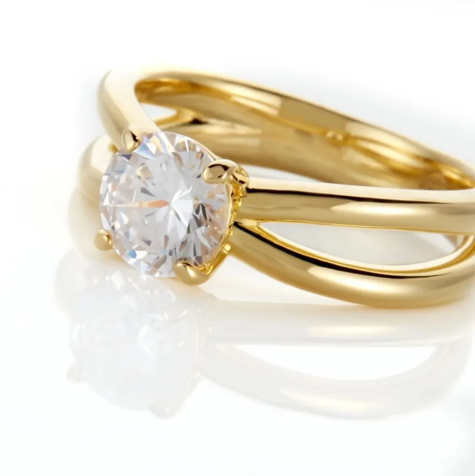 Bague Gen Plaqué Or Oxyde De Zirconium