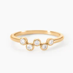 Bague Halo Plaqué Or Jaune Oxyde De Zirconium