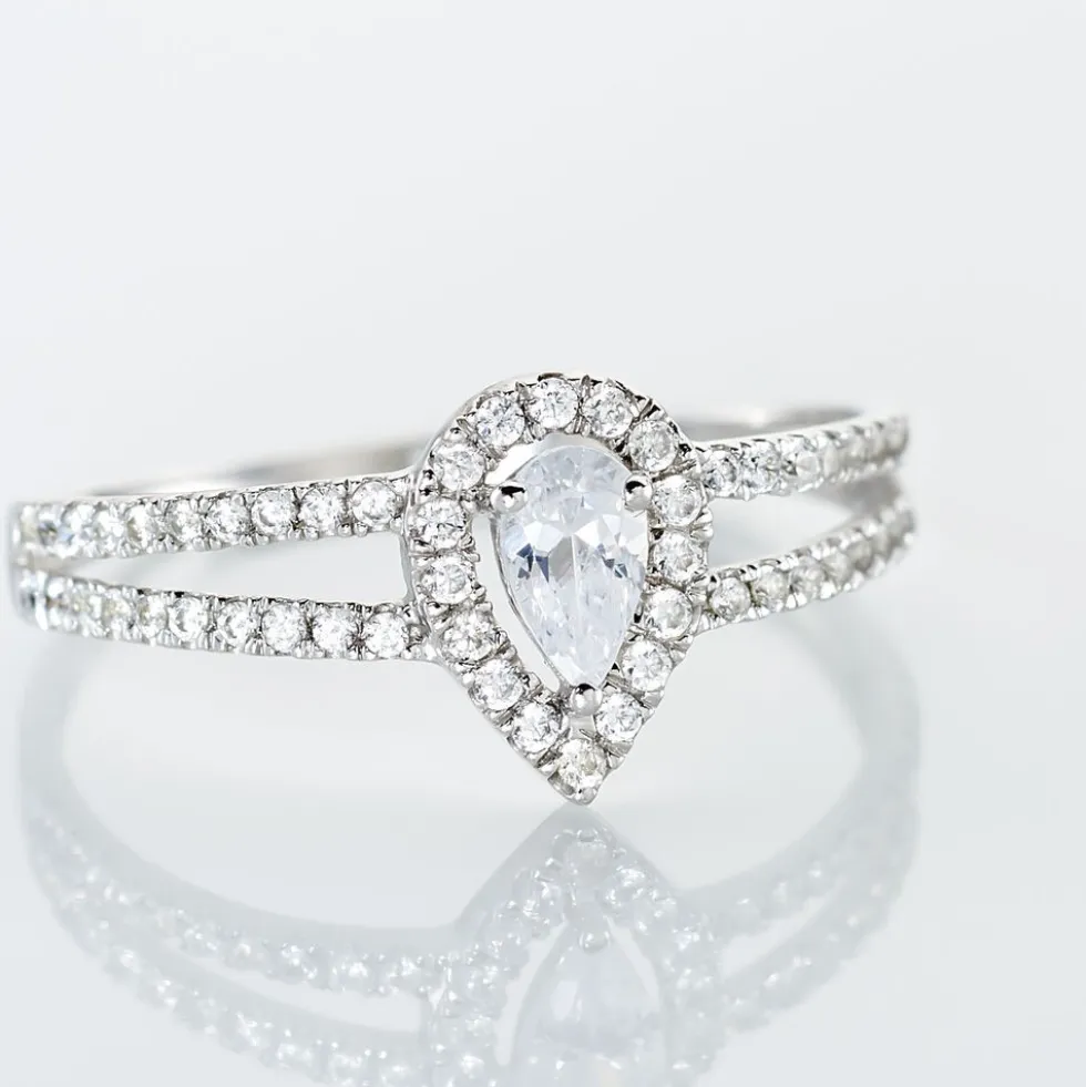 Bague Hildana Or Blanc Oxyde De Zirconium