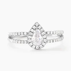 Bague Hildana Or Blanc Oxyde De Zirconium